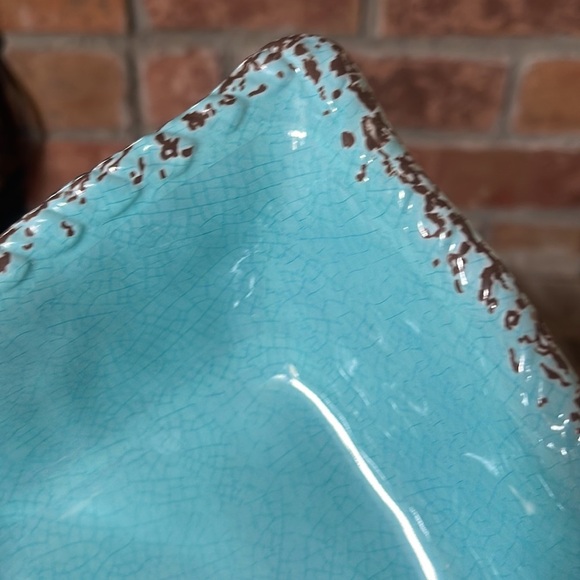 ll Mulino New York Rustic Blue Melamine Square Bowls Set of 2 - Picture 3 of 4